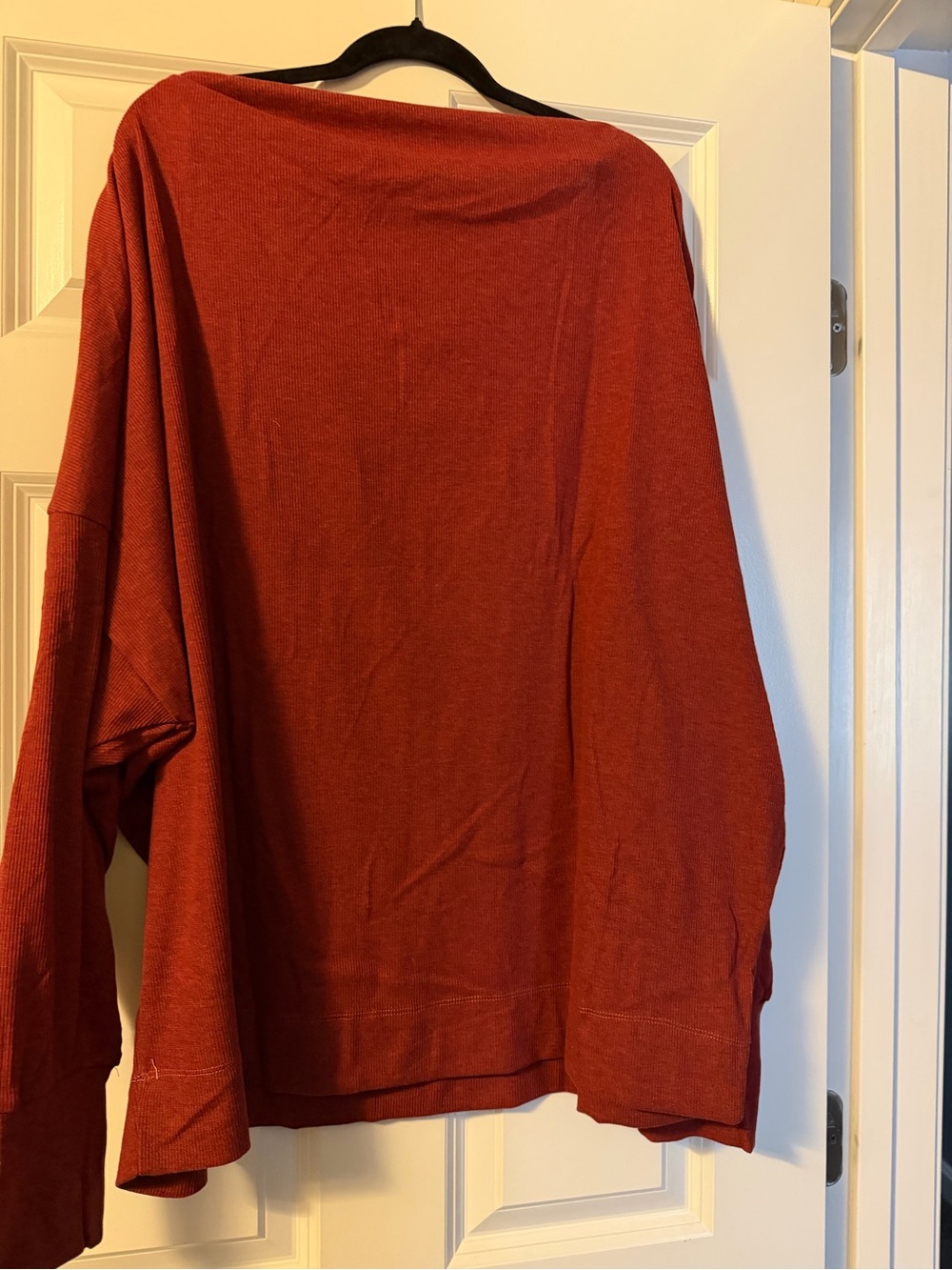 Hayden 3x BNWT Brick Red Orangy Knit Pullover with wide neck and shoulder zipper - Picture 8 of 8